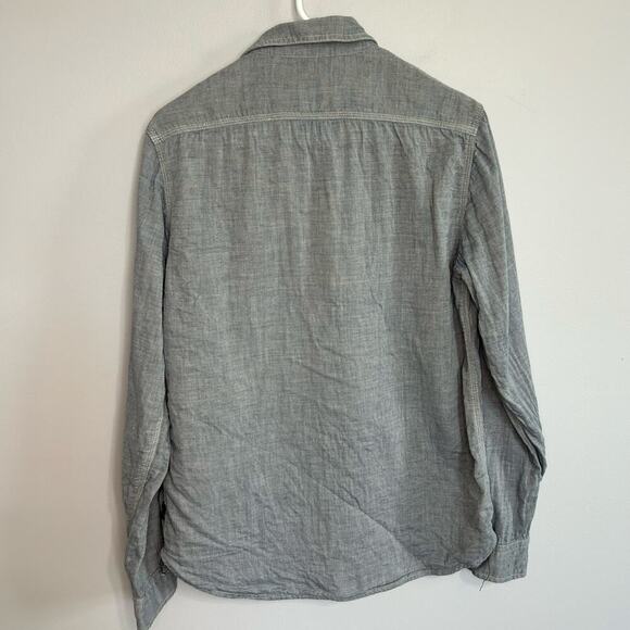 Howe Men’s Blue Button Down Long Sleeve Cotton Casual Shirt Size Medium - Picture 4 of 5